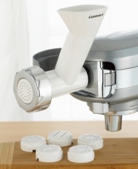 Does store bought pasta leave your meals feeling a little dry? Capture the true taste of Italy with this perfect pasta maker attachment. It snaps right into the low-speed power outlet on any Cuisinart Stand Mixer, extracting dough into strands of fresh, delicious pasta. Three-year limited warranty. Does store bought pasta leave your meals feeling a little dry? Capture the true taste of Italy with this perfect pasta maker attachment. It snaps right into the low-speed power outlet on any Cuisinart Stand Mixer, extracting dough into strands of fresh, delicious pasta. Three-year limited warranty.
