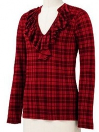 Ralph Lauren CHAPS Womens Top Blouse Small 4-6 Red Black Plaid Ralph Lauren CHAPS Womens Top Blouse Small 4-6 Red Black Plaid