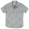 Lucky Brand Men's Summer Swell Print Popover Shirt (Blue/Natural) (Medium)