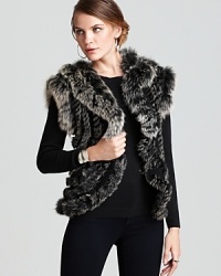 Plush rabbit fur enlivens a sculptural Shiloh770 vest for a truly fierce fashion statement. Slip on the style and give everyday basics a wild sense of adventure. Plush rabbit fur enlivens a sculptural Shiloh770 vest for a truly fierce fashion statement. Slip on the style and give everyday basics a wild sense of adventure.