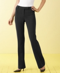 A slimming tummy panel lends a flattering silhouette to Charter Club's petite work-perfect pants. A slimming tummy panel lends a flattering silhouette to Charter Club's petite work-perfect pants.