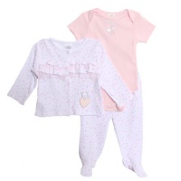 ABSORBA Baby-Girls Newborn Print Bodysuit And Footed Pan Set With Knit Top ABSORBA Baby-Girls Newborn Print Bodysuit And Footed Pan Set With Knit Top
