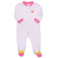 Carter's Girls Little Strawberry 1-Piece Footie Pajama Sleepwear, Pink Green and Blue, Size: 9 months Carter's Girls Little Strawberry 1-Piece Footie Pajama Sleepwear, Pink Green and Blue, Size: 9 months