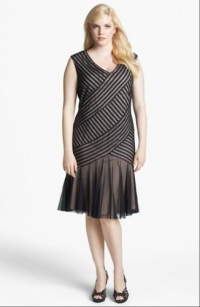 London Times Cable & Mesh Drop Waist Dress (Plus Size) London Times Cable & Mesh Drop Waist Dress (Plus Size)