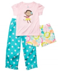 This three-piece set from Carters is really spot on. With a shirt, shorts and pants there will always be fun outfit options. This three-piece set from Carters is really spot on. With a shirt, shorts and pants there will always be fun outfit options.