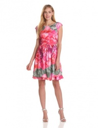 Suzi Chin Women's Cap Sleeve Dress With Full Skirt