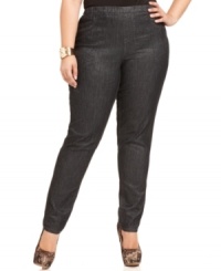 Make a sparkling statement in American Rag's plus size jeggings, featuring a metallic fabric blend with just the right amount of stretch! Make a sparkling statement in American Rag's plus size jeggings, featuring a metallic fabric blend with just the right amount of stretch!