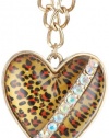 Betsey Johnson Lovely Leopard Heart Pendant Necklace, 21