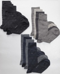 This polished four-pack from Calvin Klein has something for everyone with a windowpane plaid, neats pattern and two solids. This polished four-pack from Calvin Klein has something for everyone with a windowpane plaid, neats pattern and two solids.