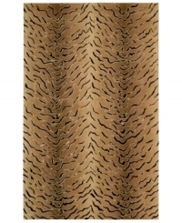 Go wild with one of nature's most majestic patterns, artfully arranged by Nourison. This area rug is expertly handmade from premium wool, then hand carved to add dimension, bringing out the soft, subtle texture of the cascading tiger-stripe design. Go wild with one of nature's most majestic patterns, artfully arranged by Nourison. This area rug is expertly handmade from premium wool, then hand carved to add dimension, bringing out the soft, subtle texture of the cascading tiger-stripe design.