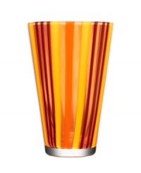 With a retro feel and stripes of fun candy colors, the beach-inspired Cabana vase brightens any space with irresistible style. Designed by Ludvig Lofgren for Kosta Boda. With a retro feel and stripes of fun candy colors, the beach-inspired Cabana vase brightens any space with irresistible style. Designed by Ludvig Lofgren for Kosta Boda.