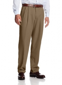 Haggar Men's Mynx Gabardine Hidden Expandable Waist Pleat Front Dress Pant