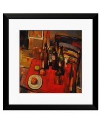 Model your kitchen table after this vibrant still life. Wine bottles and fresh fruit on a fiery red mat invigorate contemporary decor. A simple black frame and white mat add a polished finish. Model your kitchen table after this vibrant still life. Wine bottles and fresh fruit on a fiery red mat invigorate contemporary decor. A simple black frame and white mat add a polished finish.