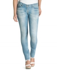 With its awesome bleached fade and skinny leg style, Levi's 524 light wash jeans are bound to be your new favorite. With its awesome bleached fade and skinny leg style, Levi's 524 light wash jeans are bound to be your new favorite.