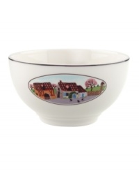 Depicting a quaint pastoral scene, the Design Naif rice bowl recalls a simpler era in premium Villeroy & Boch porcelain.