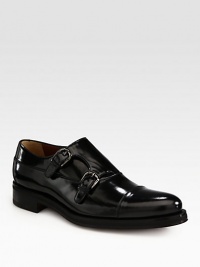 Double sole slip-on crafted in soft brushed calfskin leather with a double monkstrap finish for modern appeal.Leather upperLeather liningPadded insoleLeather soleMade in Italy Double sole slip-on crafted in soft brushed calfskin leather with a double monkstrap finish for modern appeal.Leather upperLeather liningPadded insoleLeather soleMade in Italy