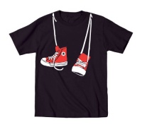 Red Converse Shoes Retro Cool Kids Shirt 7J Black Red Converse Shoes Retro Cool Kids Shirt 7J Black