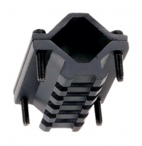 UTG Universal Shotgun Paintball Single-Rail Barrel Mount with 5 Picatinny Slots UTG Universal Shotgun Paintball Single-Rail Barrel Mount with 5 Picatinny Slots