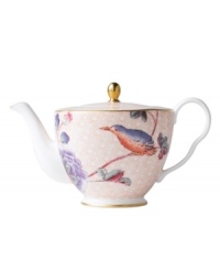 Delight in the tradition of English tea with the Cuckoo teapot, featuring Wedgwood bone china adorned with twinkling gold, fanciful birds and vintage blooms. With scalloped detail. Delight in the tradition of English tea with the Cuckoo teapot, featuring Wedgwood bone china adorned with twinkling gold, fanciful birds and vintage blooms. With scalloped detail.