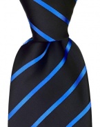 Neckties By Scott Allan, Black Medium Blue Striped Men's Tie