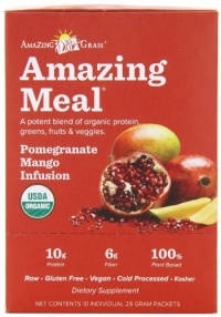 Amazing Grass Amazing Meal, Organic Pomegranate Mango Infusion Powder, Gluten Free, 10-Count Box