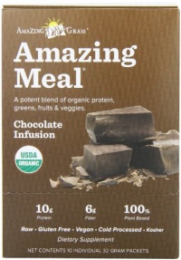 Amazing Grass Amazing Meal, Organic Chocolate Infusion Powder, Gluten Free, 10-Count Box