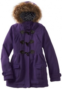 Dollhouse Girls 7-16 Wool Toggle Coat With Faux Fur Trim, Purple, 10/12 Dollhouse Girls 7-16 Wool Toggle Coat With Faux Fur Trim, Purple, 10/12