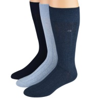 Calvin Klein Men's Socks Dress Rib Crew Denim Asst. 3pairs Calvin Klein Men's Socks Dress Rib Crew Denim Asst. 3pairs