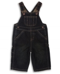 His playtime uniform: denim overalls from Levi's® that hold up even when the going gets rough! His playtime uniform: denim overalls from Levi's® that hold up even when the going gets rough!