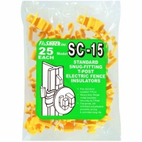 Fi-Shock SC-15 Standard Snug-Fitting T-Post Insulators, Yellow, 25-Pack Fi-Shock SC-15 Standard Snug-Fitting T-Post Insulators, Yellow, 25-Pack