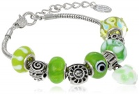 Charmed Feelings Murano Style Glass Beads and Charm Bracelet, 7.5 + 1 Extender Charmed Feelings Murano Style Glass Beads and Charm Bracelet, 7.5 + 1 Extender