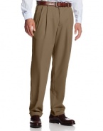 Haggar Men's Mynx Gabardine Hidden Expandable Waist Pleat Front Dress Pant