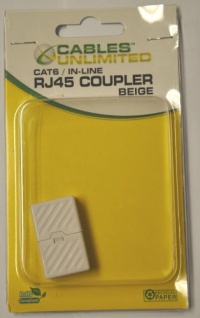 Cables Unlimited UTP-7200 CAT6 Modular Inline Coupler, RJ45 Female to Female (Beige) Cables Unlimited UTP-7200 CAT6 Modular Inline Coupler, RJ45 Female to Female (Beige)