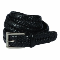 Greg Norman Men's Leather Braided Belt, Black, 42 Greg Norman Men's Leather Braided Belt, Black, 42