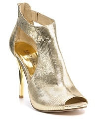 With daring cutouts and lizard-embossed metallic leather, MICHAEL Michael Kors' stiletto booties take any look to the next level. Try with cuffed denim for Saturday night--or a bodycon dress for unforgettable style. With daring cutouts and lizard-embossed metallic leather, MICHAEL Michael Kors' stiletto booties take any look to the next level. Try with cuffed denim for Saturday night--or a bodycon dress for unforgettable style.