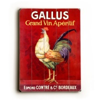 Arte House Wooden Sign, Gallus Grand Vin Aperitif Arte House Wooden Sign, Gallus Grand Vin Aperitif