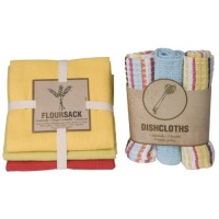 Now Designs Floursack Towel and Dishcloth Set of 6, Crystal Now Designs Floursack Towel and Dishcloth Set of 6, Crystal