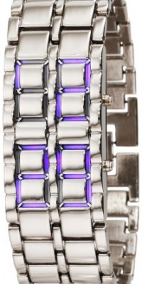 GGI International Men's Mled-Lava-SB Silver Stainless Steel Lava Blue LED Digital Bracelet Watch GGI International Men's Mled-Lava-SB Silver Stainless Steel Lava Blue LED Digital Bracelet Watch