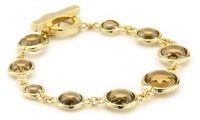 Anne Klein Beacon Gold-Tone Topaz Colored Toggle Closure Bracelet Anne Klein Beacon Gold-Tone Topaz Colored Toggle Closure Bracelet