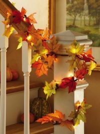 Fall Leaves Lighted Harvest Floral Garland Decoration By Collections Etc Fall Leaves Lighted Harvest Floral Garland Decoration By Collections Etc