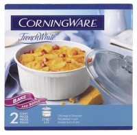 CorningWare French White 2-1/2-Quart Round Casserole Dish with Glass Cover CorningWare French White 2-1/2-Quart Round Casserole Dish with Glass Cover