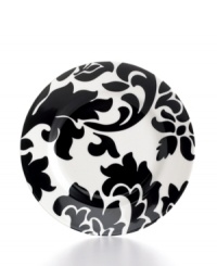Bold design and uncompromising quality make the Lisbon salad plate easy to love. Embrace stenciled black florals or mix and match with equally fresh Banded dinnerware, also by Martha Stewart Collection. Bold design and uncompromising quality make the Lisbon salad plate easy to love. Embrace stenciled black florals or mix and match with equally fresh Banded dinnerware, also by Martha Stewart Collection.