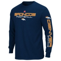 NFL Denver Broncos Primary Receiver III Long Sleeve T-Shirt, Athletic Navy NFL Denver Broncos Primary Receiver III Long Sleeve T-Shirt, Athletic Navy