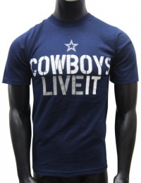 Dallas Cowboys Navy Distressed Live It History Stats T-Shirt Dallas Cowboys Navy Distressed Live It History Stats T-Shirt