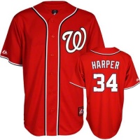 Bryce Harper Jersey: Washington Nationals Youth Alternate Red #34 Bryce Harper Jersey: Washington Nationals Youth Alternate Red #34