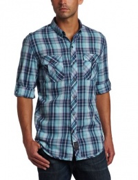 Calvin Klein Jeans Men's Burbank Corded Plaid Long Sleeve Woven Shirt Calvin Klein Jeans Men's Burbank Corded Plaid Long Sleeve Woven Shirt