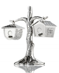 Perch these two little birdhouses on your table for a dash of salt, pepper and whimsy with every meal. Featuring radiant nickel-plated metal by Godinger. Perch these two little birdhouses on your table for a dash of salt, pepper and whimsy with every meal. Featuring radiant nickel-plated metal by Godinger.