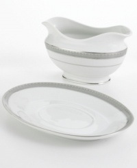 Well-suited for formal occasions, Mikasa's regal Platinum Crown dinnerware and dishes collection trims elegant white fine china with embossed platinum bands. Well-suited for formal occasions, Mikasa's regal Platinum Crown dinnerware and dishes collection trims elegant white fine china with embossed platinum bands.