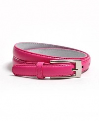 Solid Color Leather Adjustable Skinny Belt with Solid Color Leather Adjustable Skinny Belt with