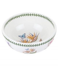 An exotic take on the much-loved Botanic Garden pattern, this salad bowl blooms with lush, tropical florals. Portmeirion's trademark triple-leaf border puts the finishing touch on this new dinnerware classic. An exotic take on the much-loved Botanic Garden pattern, this salad bowl blooms with lush, tropical florals. Portmeirion's trademark triple-leaf border puts the finishing touch on this new dinnerware classic.